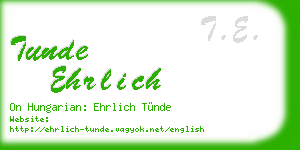 tunde ehrlich business card